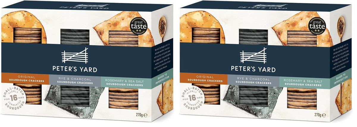 Peter's Yard Sourdough Crackers Selection Box - 3 Varieties, 540g