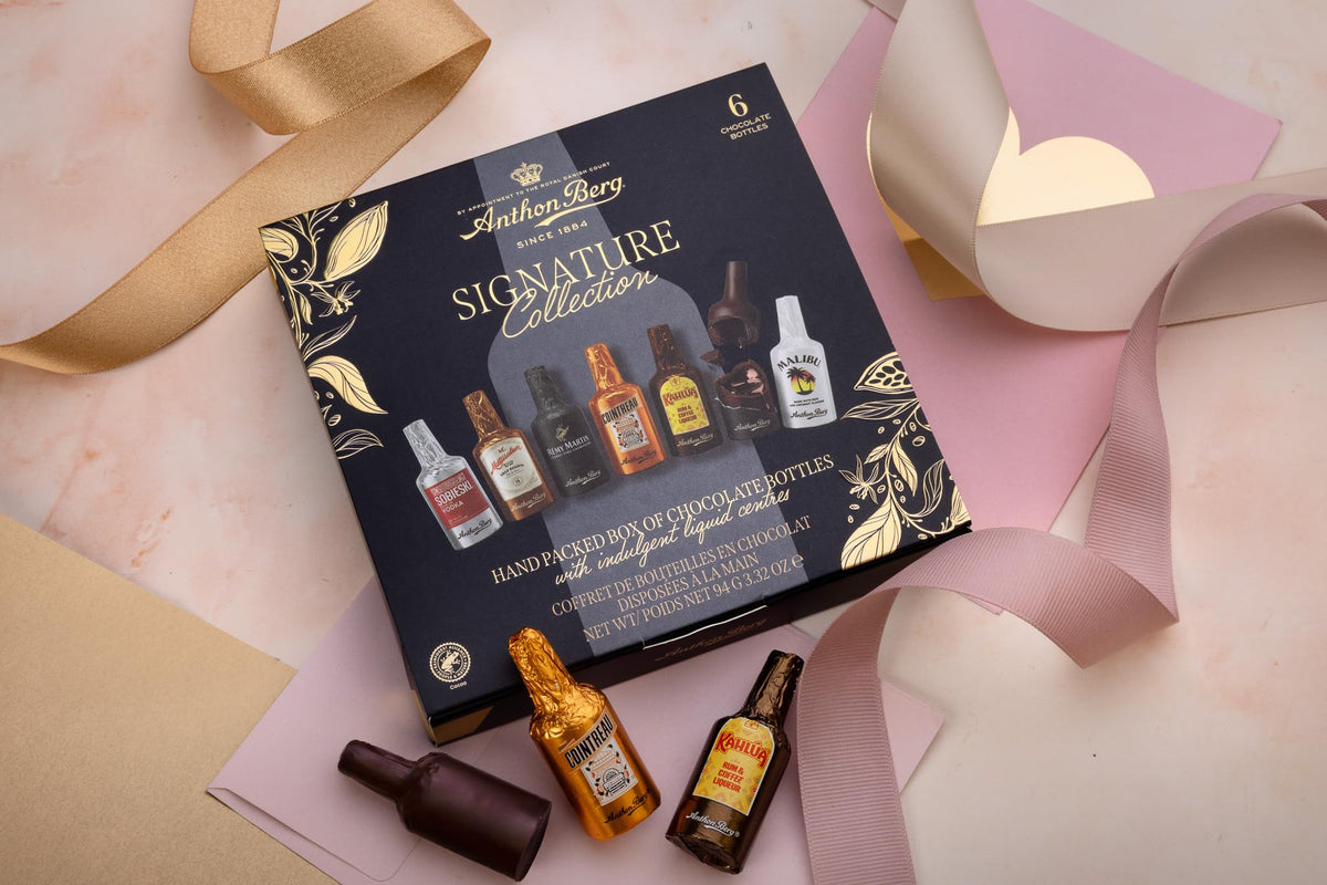 Anthon Berg Chocolate Liqueurs - 6 Piece Dark Chocolate Bottles with Premium Spirits 3