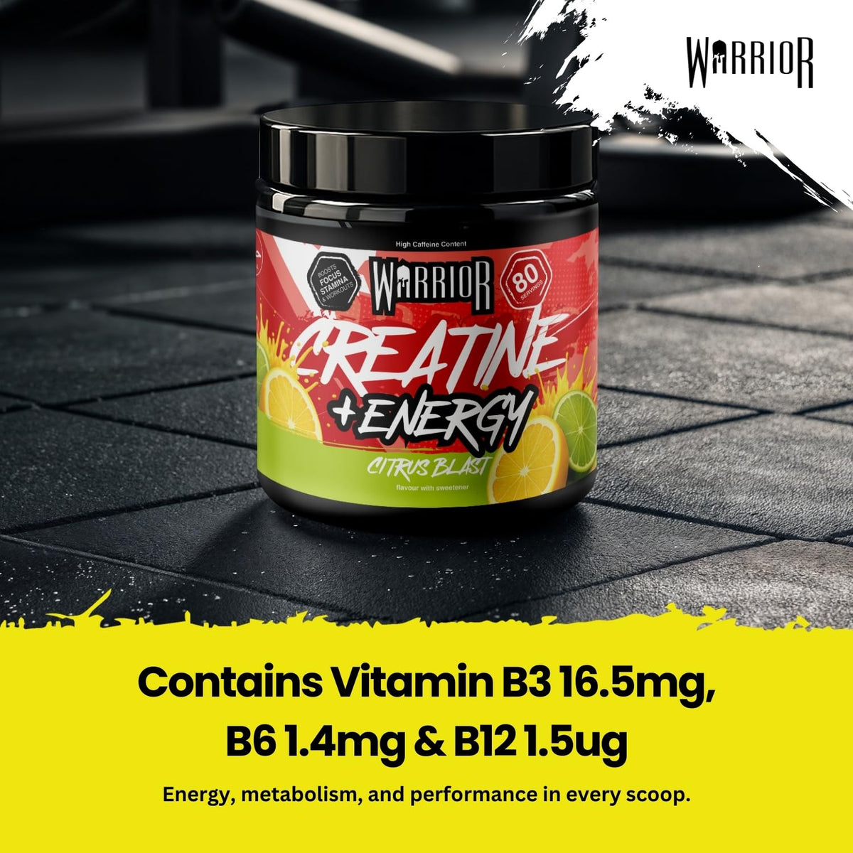 Warrior Creatine Plus Energy Powder - 360g | Caffeine & B Vitamins | Muscle Growth & Focus 4
