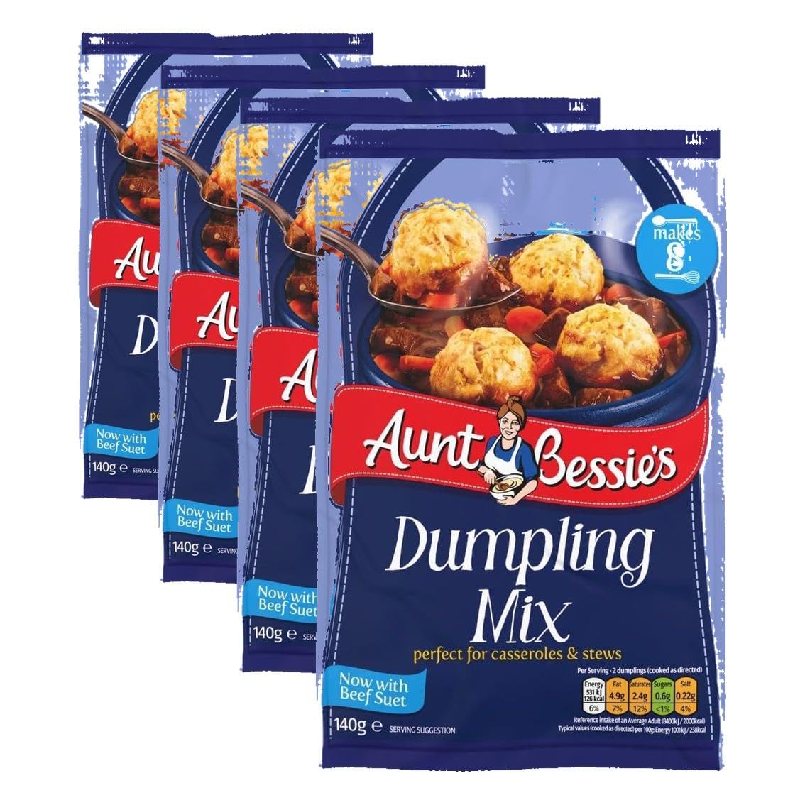Aunt Bessie's Dumpling Mix - 140g Packet Mix | Pack of 4