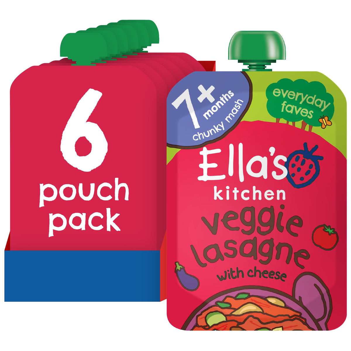 Ella's Kitchen Organic Veggie Lasagne - Stage 2 Baby Food | 130g Pouch | Pack of 6