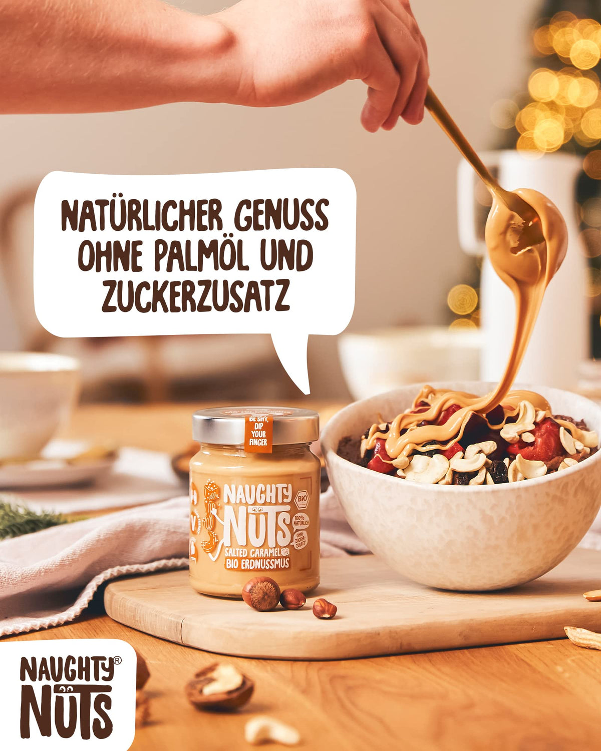 Naughty Nuts Salted Caramel Peanut Butter - Vegan, No Added Sugar, 250g 6