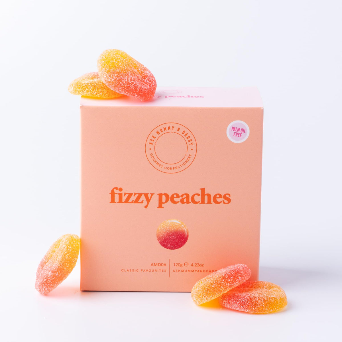 Ask Mummy & Daddy Fizzy Peaches Gift Box - 120g
