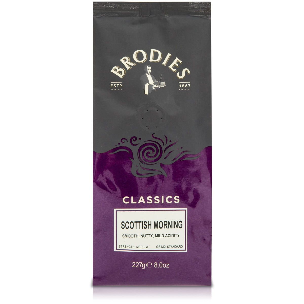 Brodies Scottish Morning 100% Arabica Ground Coffee - 227g Pack of 4