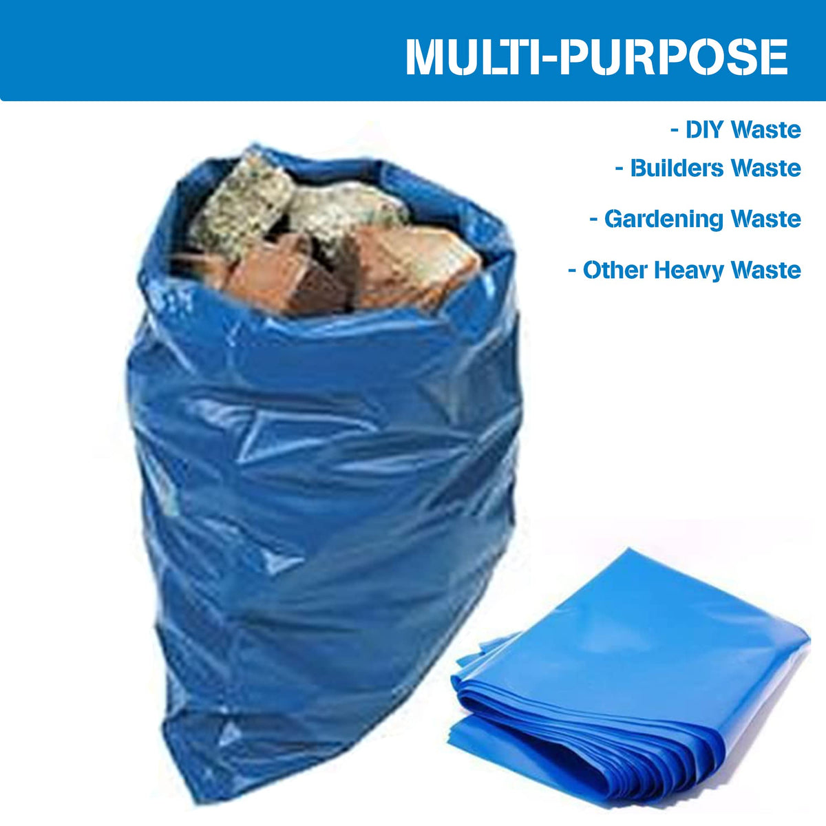 HomeSmith Heavy Duty Rubble Sacks - Extra Strong | 62cm x 82cm | Pack of 10