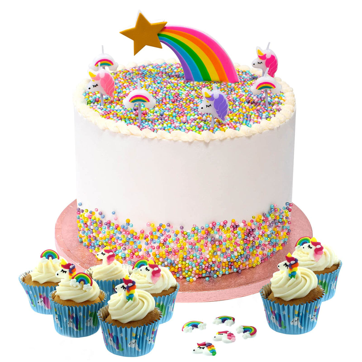 Culpitt Baked With Love Unicorn & Rainbow Edible Cake Toppers - Pack of 10 4