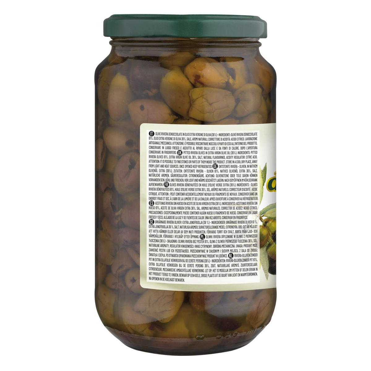 Le Terre di Colombo Pitted Riviera Olives in Extra Virgin Olive Oil - 500g Jar (Pack of 2) 3