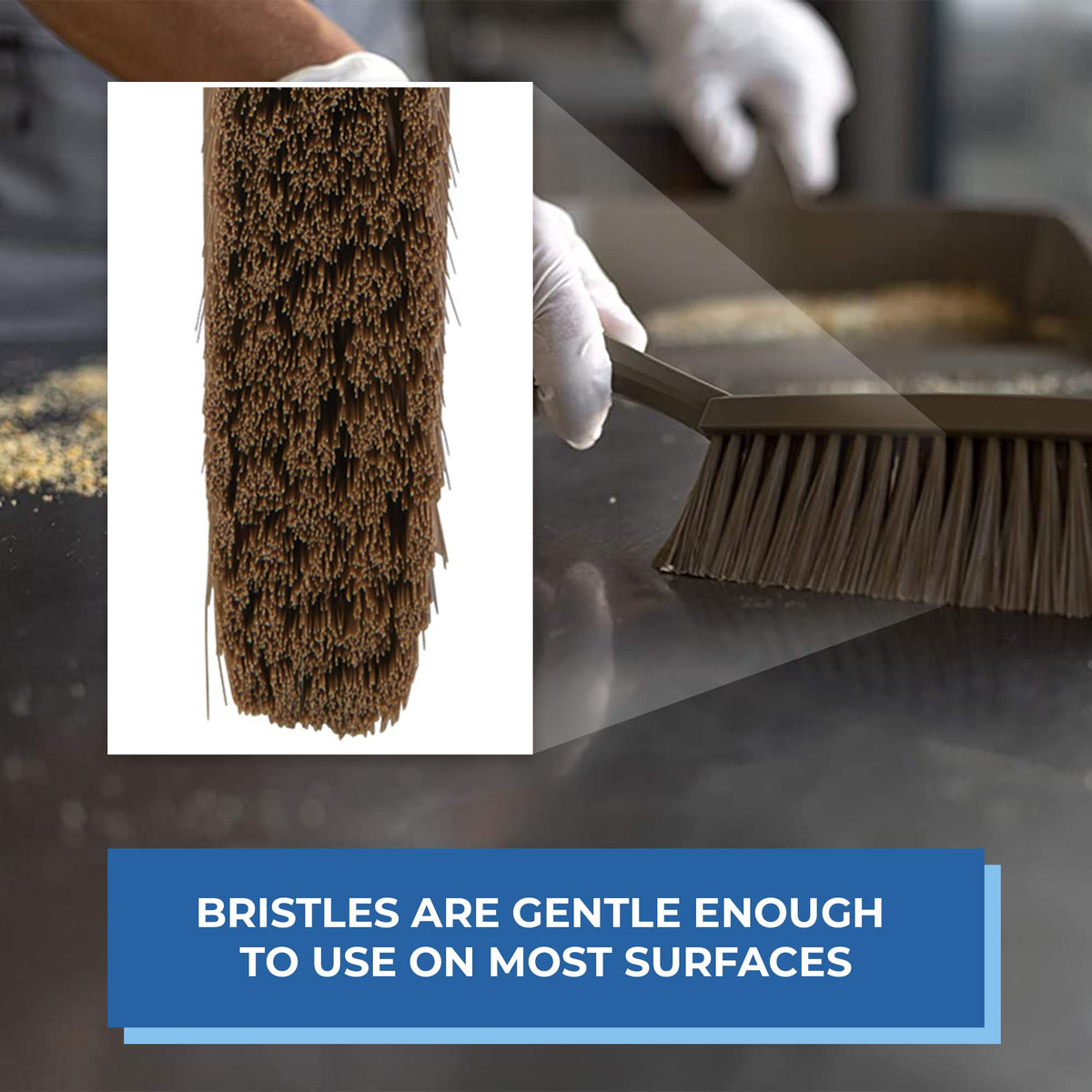 Vikan Brown Soft Bristle Dustpan & Brush Set - Ideal for Fine Particles 4