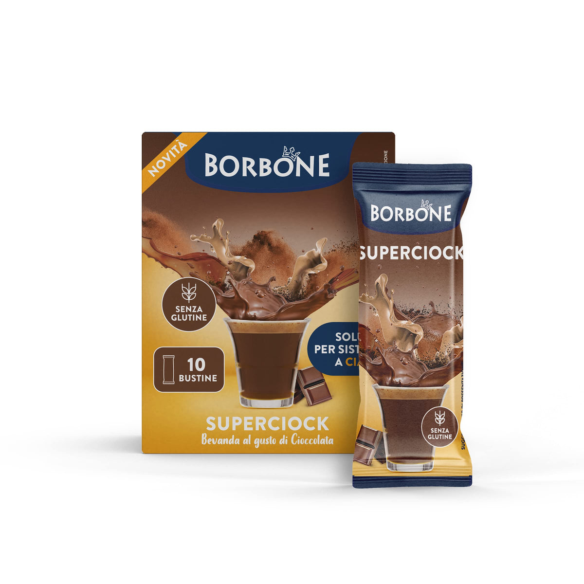 Caffè Borbone SuperCiok Chocolate Drink Mix - 80 Sticks | Instant Hot Chocolate | Made in Italy