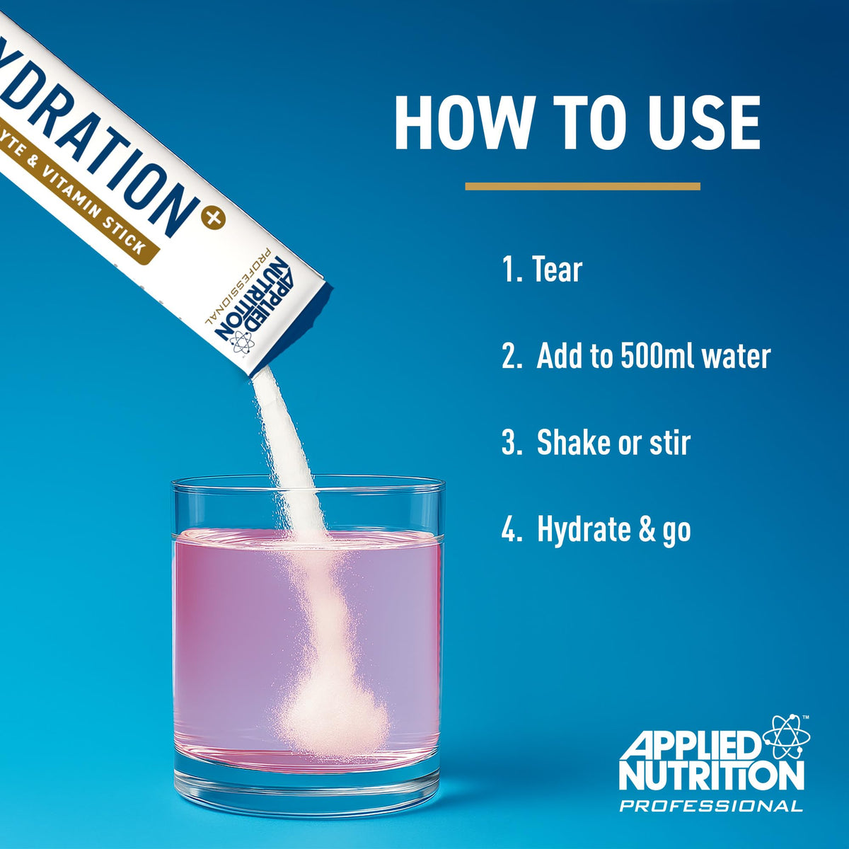 Applied Nutrition Hydration+ Electrolyte & Vitamin Sticks - Rapid Hydration & Energy | 7 Servings | Blue Raspberry 6