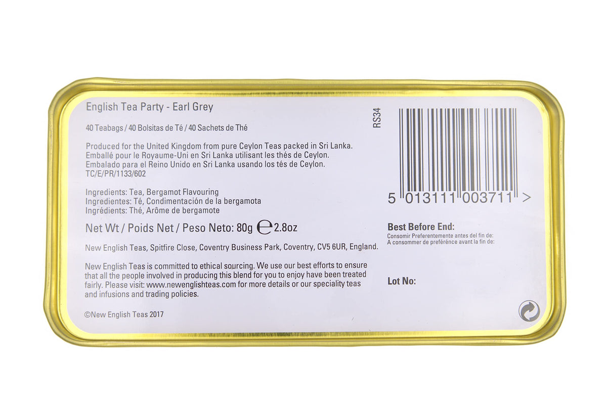 New English Teas Earl Grey Tea Tin - 40 Teabags | Black Tea, Bergamot Flavouring 3