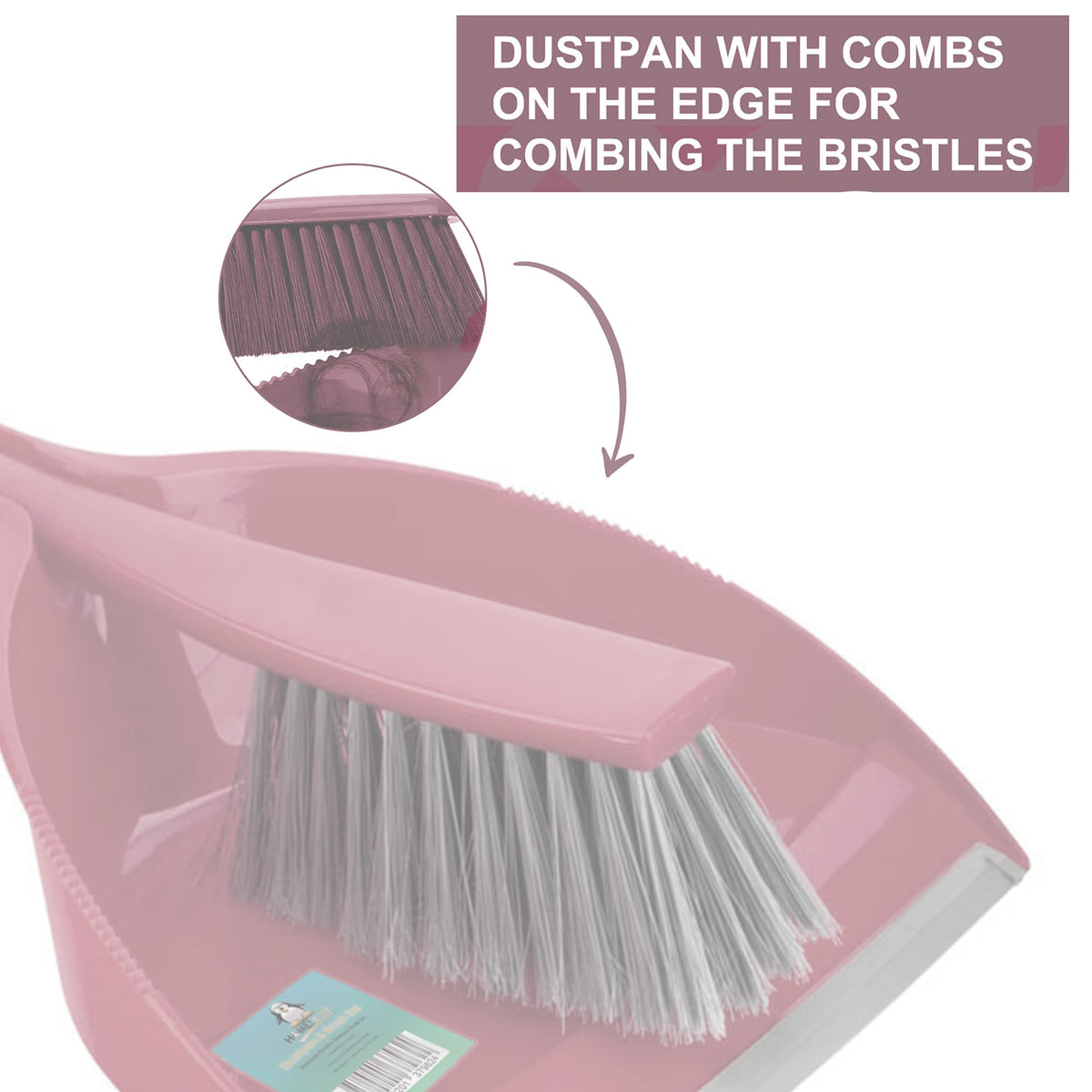 HomeSmith Dustpan & Brush Set - Large Capacity Dustpan with Nylon Bristles | Made in Italy | Green Set 3