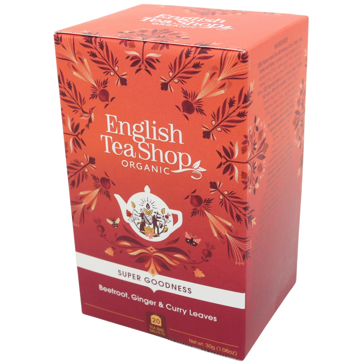 English Tea Shop Organic Beetroot, Ginger & Curry Leaves Herbal Tea - 20 Teabags, 70g