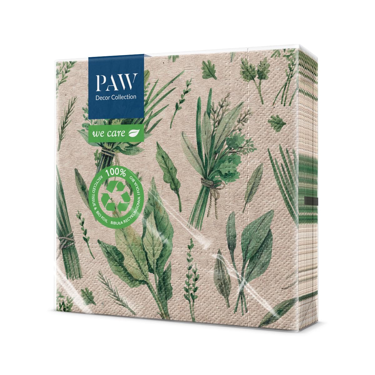 PAW Decor Collection Napkins - 3-Ply Kraft Paper | 20 Pieces | 33 x 33 cm 1
