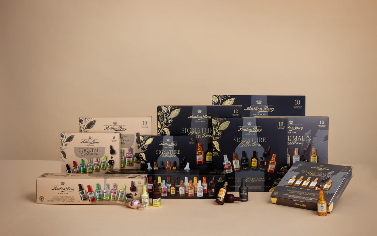 Anthon Berg Chocolate Liqueurs - 6 Piece Dark Chocolate Bottles with Premium Spirits 7