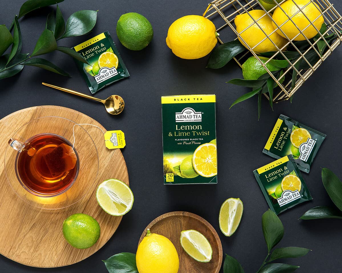 Ahmad Tea Lemon & Lime Fruit Black Tea - 20 Teabags (Pack of 3) 4