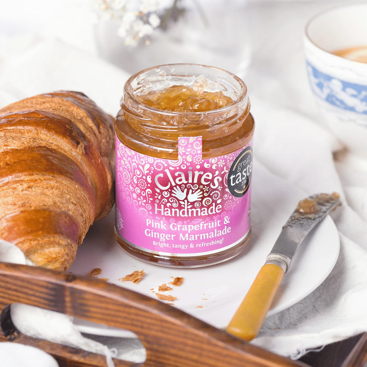Claire's Handmade Pink Grapefruit & Ginger Marmalade - 227g Jar | Vegetarian & Vegan Friendly