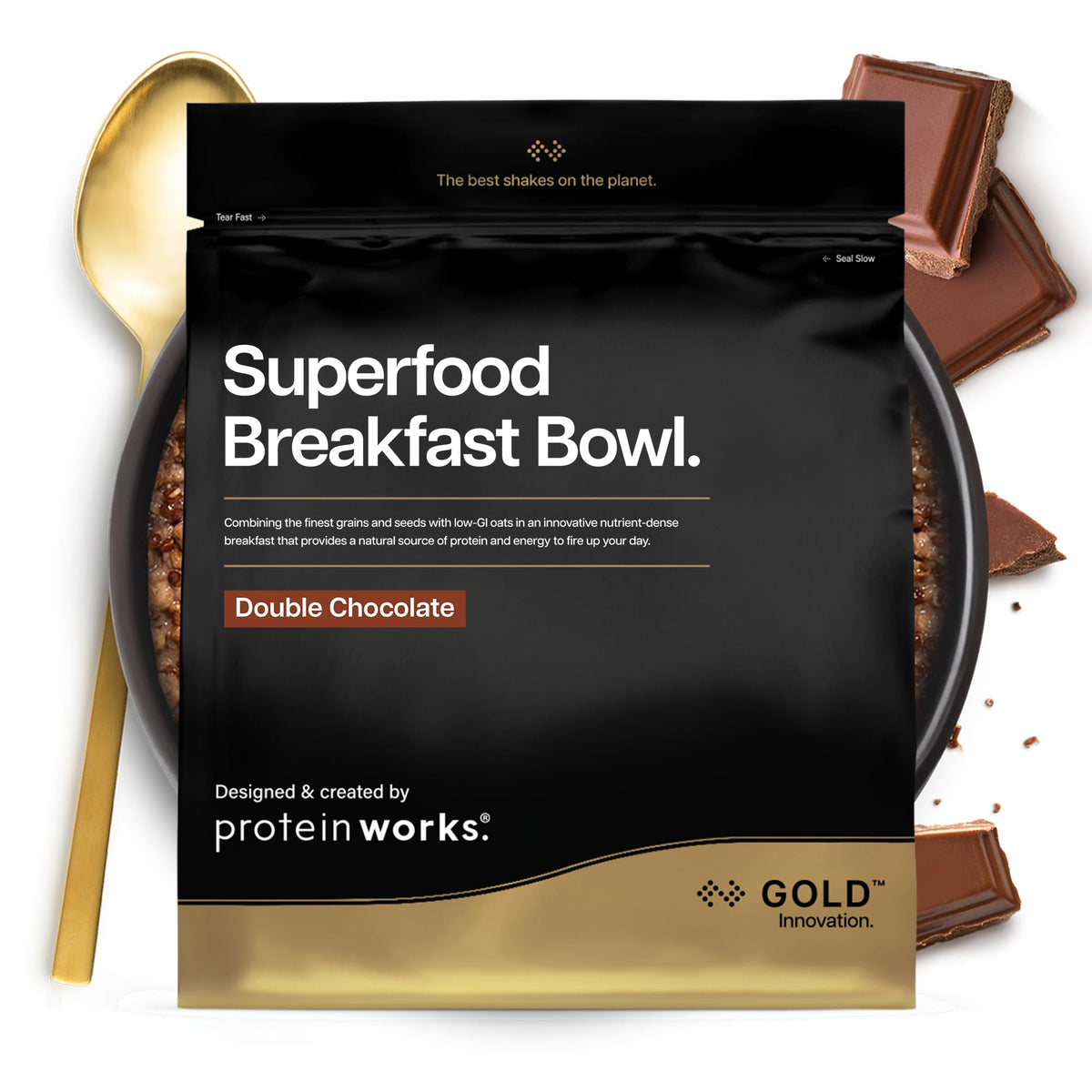 THE PROTEIN WORKS Superfood Breakfast Bowl - Double Chocolate | 1.2kg | High Protein