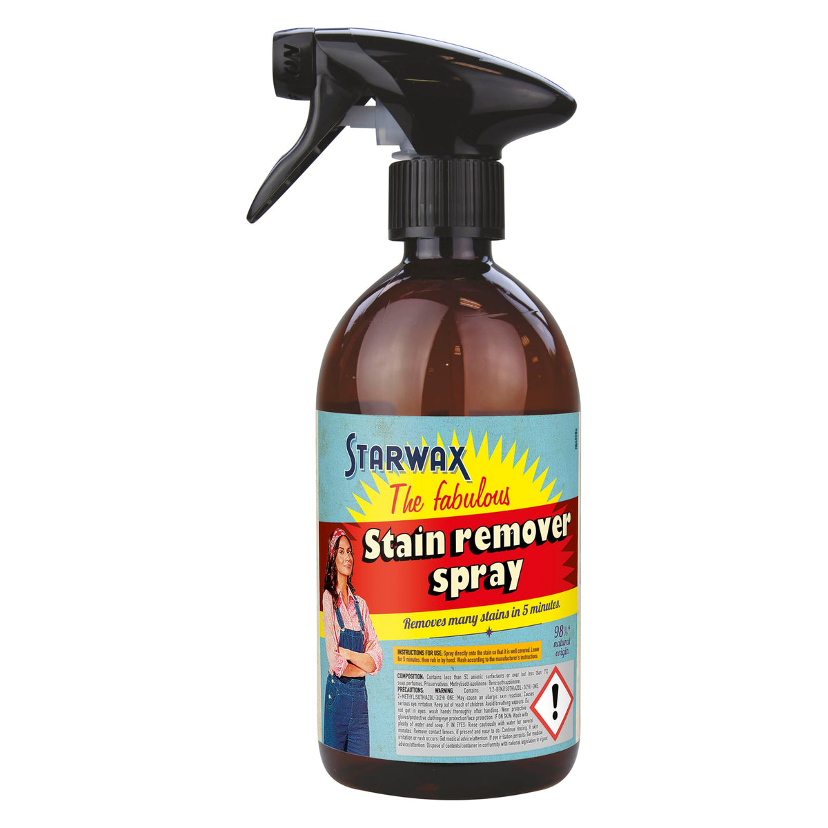 STARWAX THE FABULOUS Pre-Wash Stain Remover Spray - 500 ml | Removes Stubborn Stains | Safe for Delicates