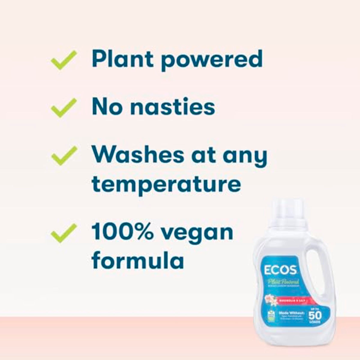 ECOS Laundry Detergent - Plant-Based, Hypoallergenic, Magnolia & Lily Scent, 1.5L 2