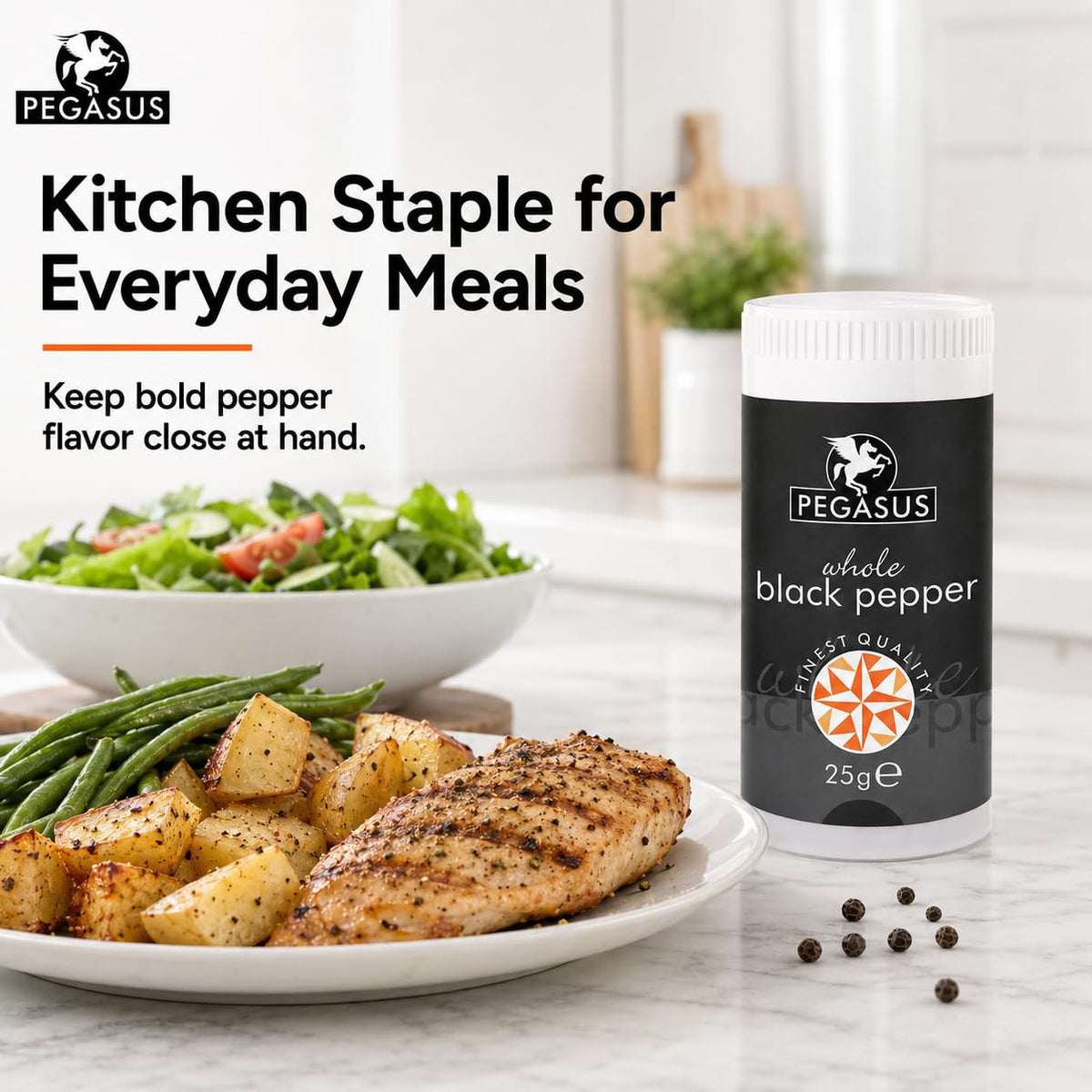 Pegasus Whole Black Peppercorns - 25g | Premium Spice for Cooking 5