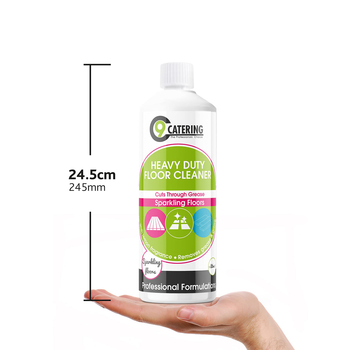 C 9 Catering Heavy Duty Floor Cleaner - Powerful Grease & Grime Removal | 1 Litre | Lemon Scent 2