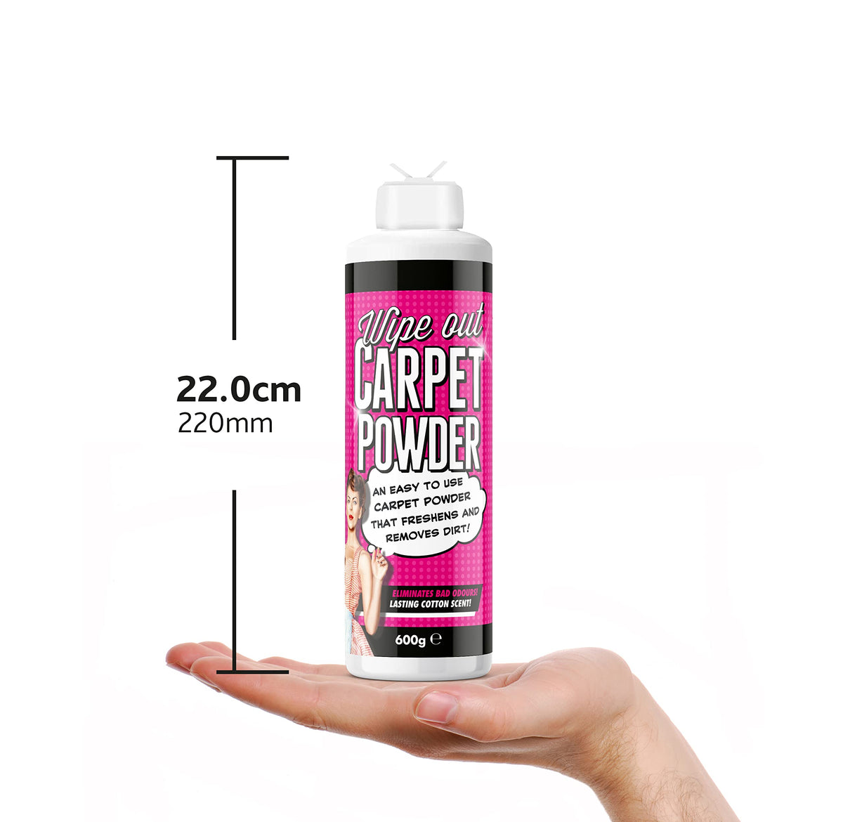 Wipeout Magic Carpet Powder Refresher - Removes Stains & Odours | Fresh Cotton Scent | 600g 3
