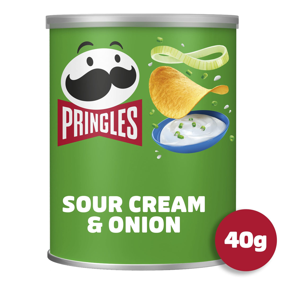 Pringles Sour Cream & Onion Crisps Multipack - 12 x 40g Tubs
