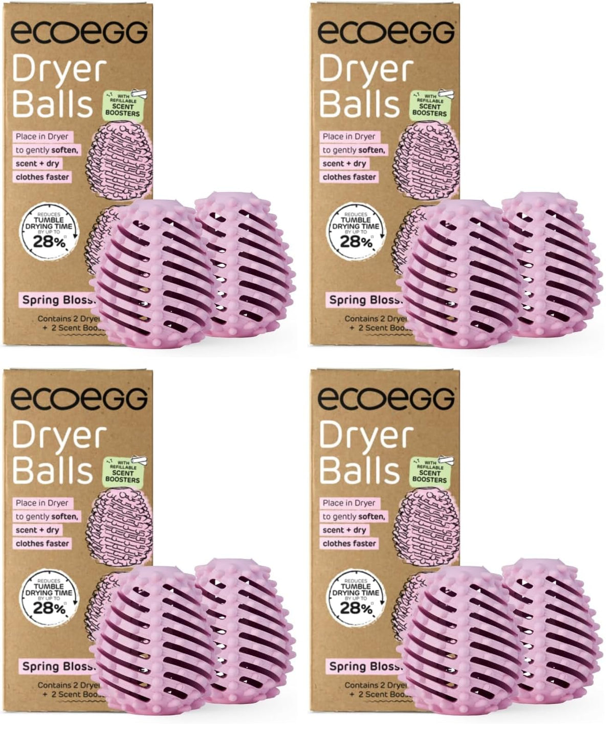 Ecoegg Dryer Eggs - Spring Blossom Scent | Reduces Drying Time by up to 28% | Pack of 4 (8 Count) 1