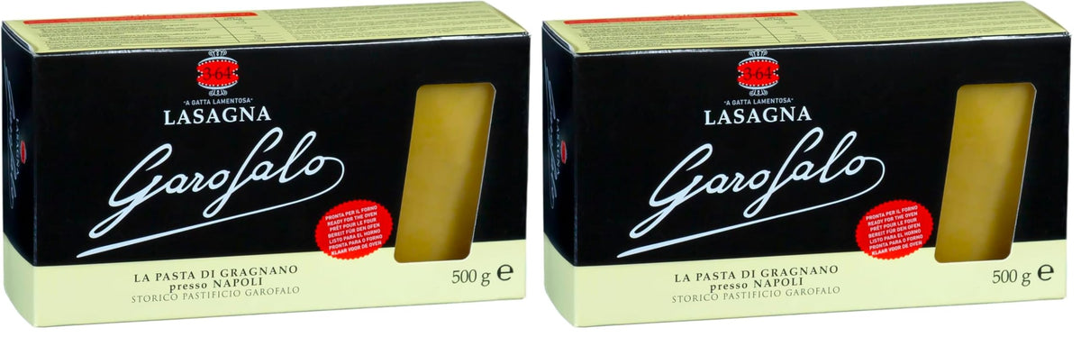 Garofalo Lasagne Liscia Dry Pasta - No Precooking Required | 1kg (Pack of 2)