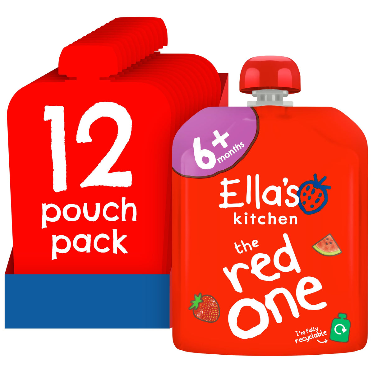 Ella's Kitchen Red One Smoothie - Organic Fruit Blend, Pack of 12, 1080g