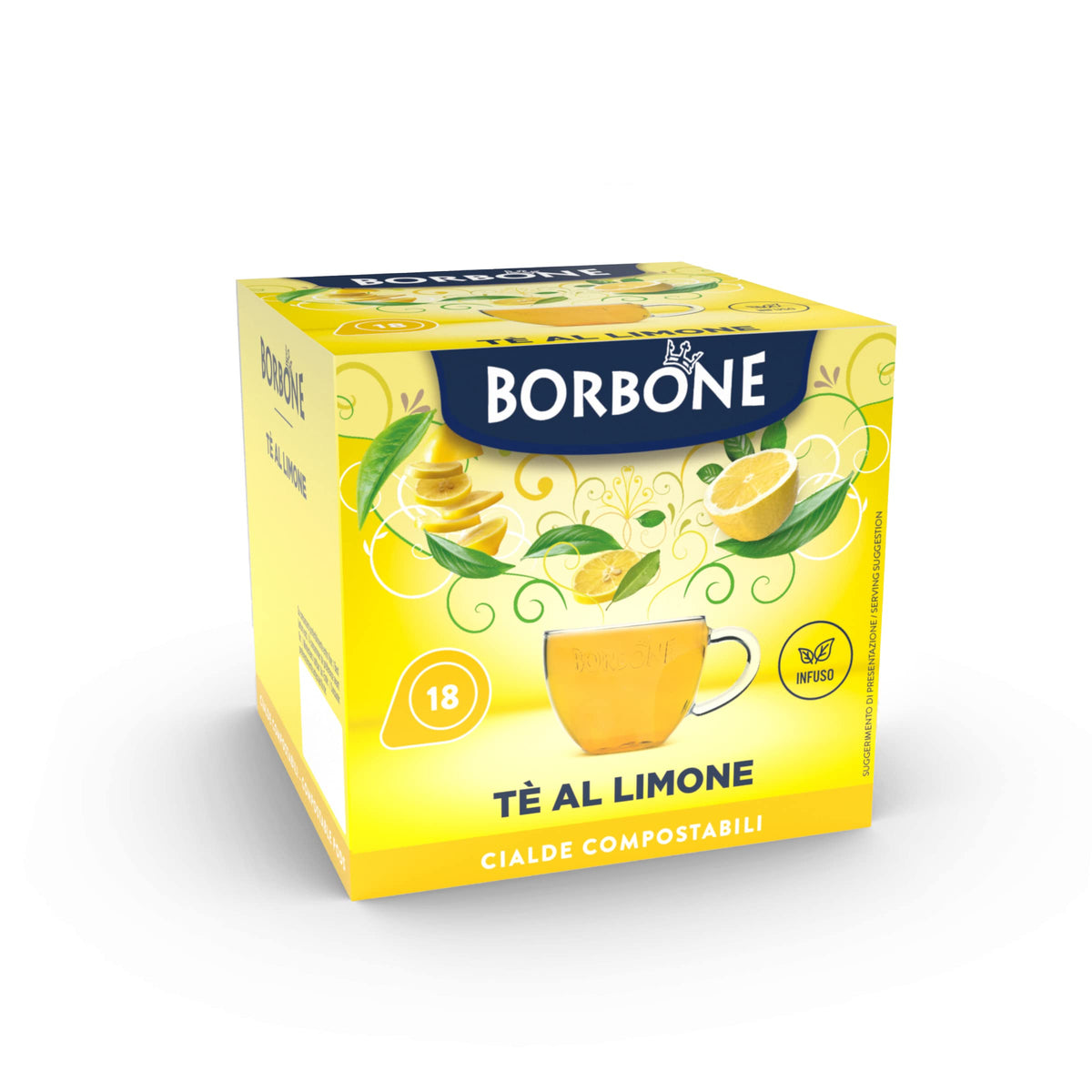 Caffè Borbone Lemon Tea Pods - 72 Count | ESE System Compatible | Black Tea & Lemon Peel