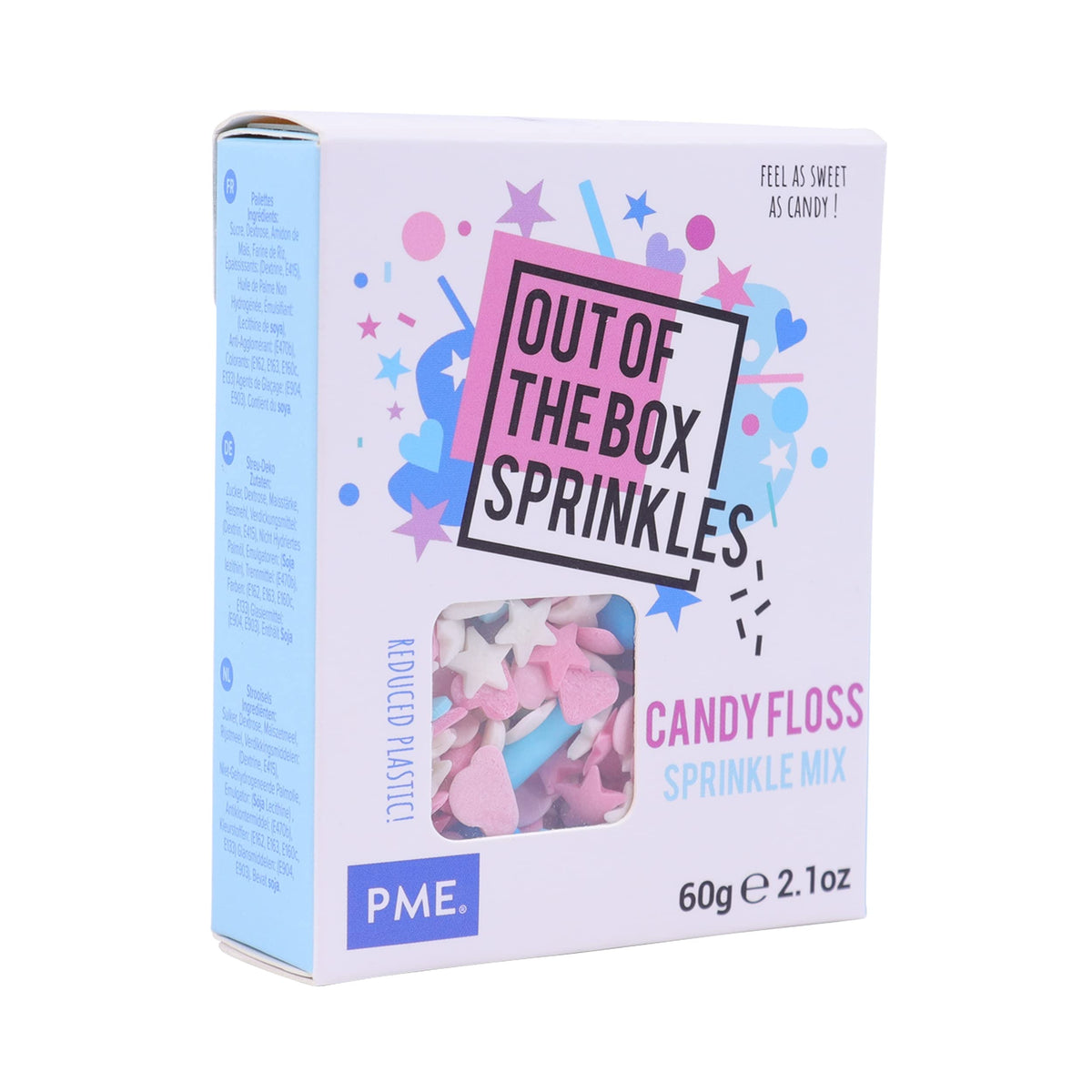 PME Out the Box Sprinkles Mix - Candy Floss, Sugar Shapes, Multicolor, 60g 1