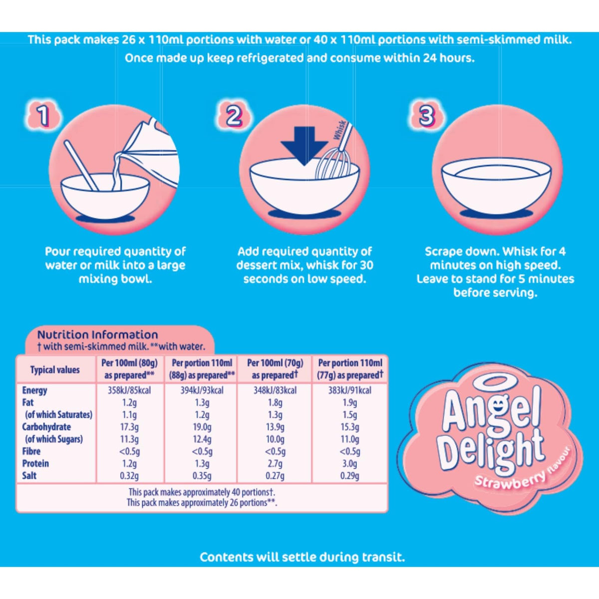 Angel Delight Strawberry Instant Dessert Mix - 600g 5