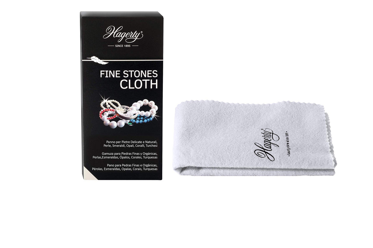 Hagerty Fine Stones Cloth - Cleans & Restores Shine on Pearls, Opals, Turquoise | 36x30cm Cotton