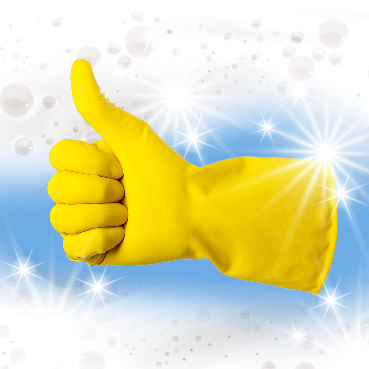 Duzzit Latex Cleaning Gloves - Yellow, Size L (Pack of 2) 4
