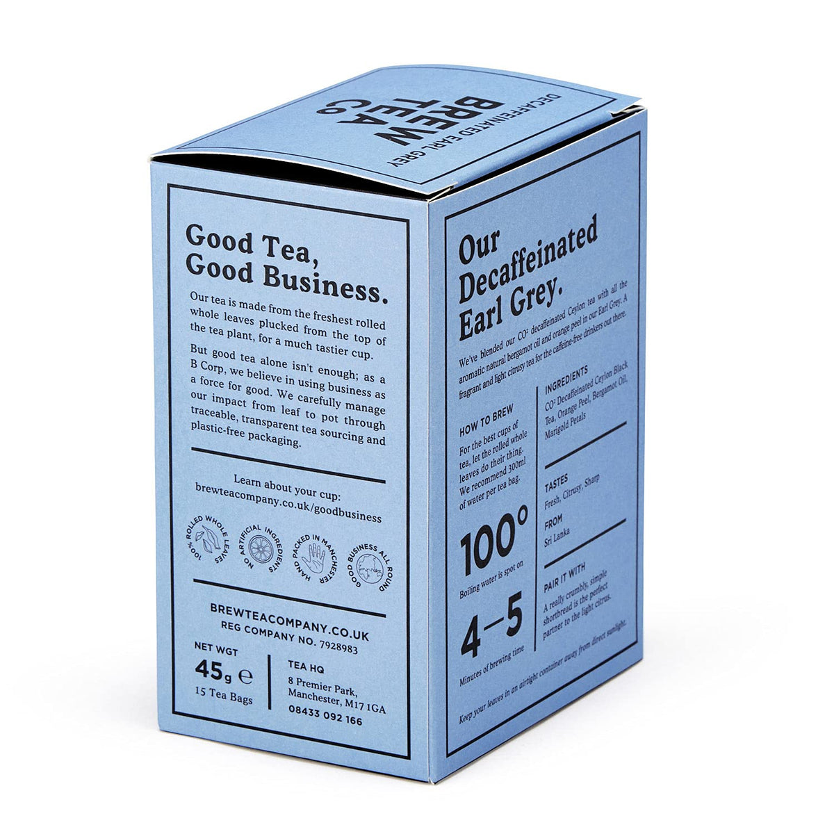 Brew Tea Co Decaffeinated Earl Grey Tea - 15 Teabags, Caffeine-Free, Fresh & Citrusy Flavor 3