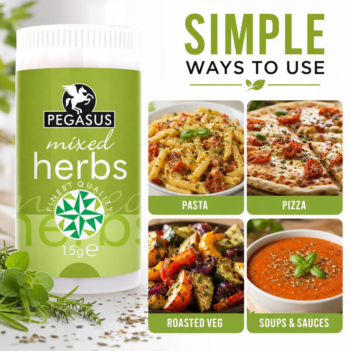 Pegasus Mixed Herbs - 15g | Premium Dried Herb Blend for Cooking & Baking 3