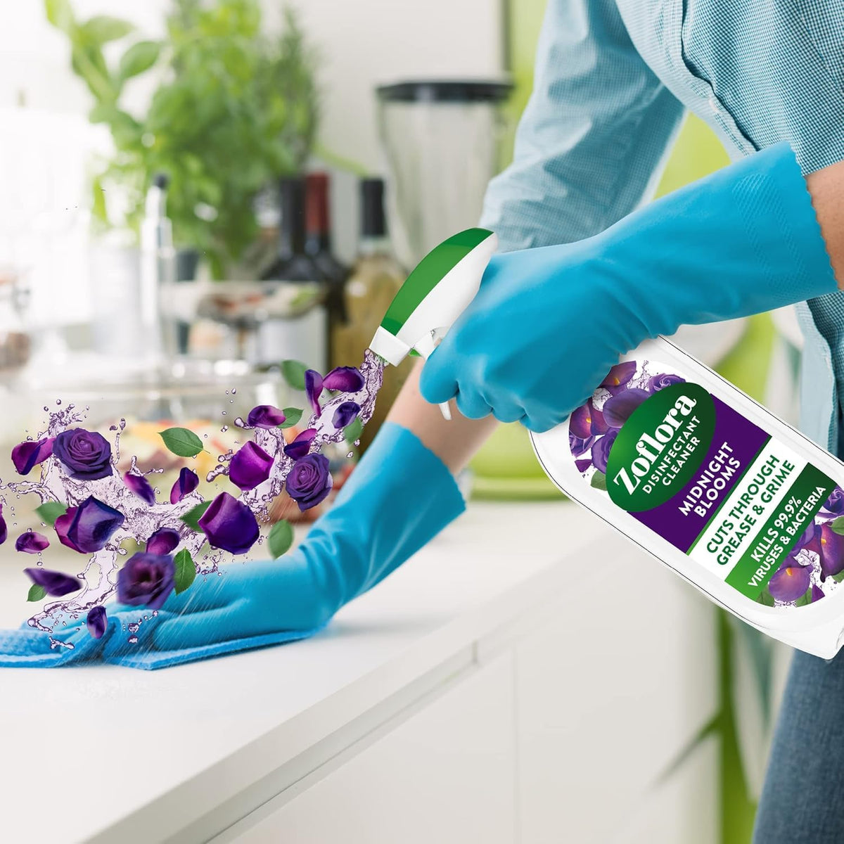 Zoflora Midnight Blooms Multipurpose Cleaner Trigger Spray - Kills 99.9% of Viruses & Bacteria, 800ml 3