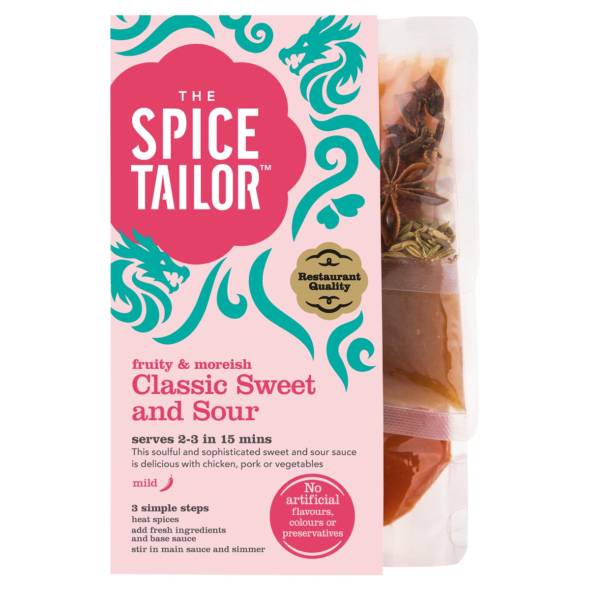 The Spice Tailor Classic Sweet & Sour Sauce Kit - 5 x 245g Pouches | Authentic Asian Flavours 2