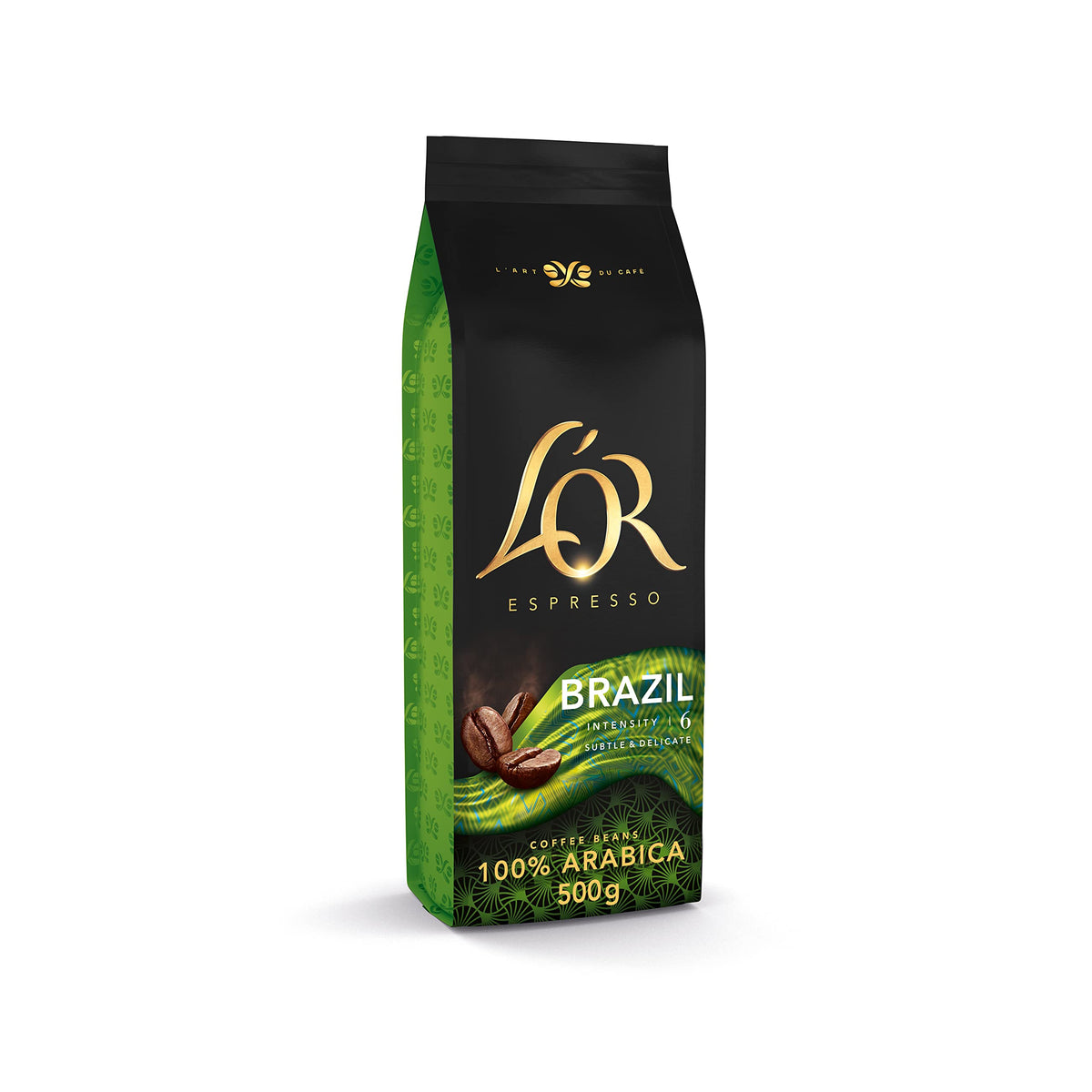 L'OR Espresso Brazil Whole Coffee Beans - Intensity 6, 100% Arabica, 500g 1