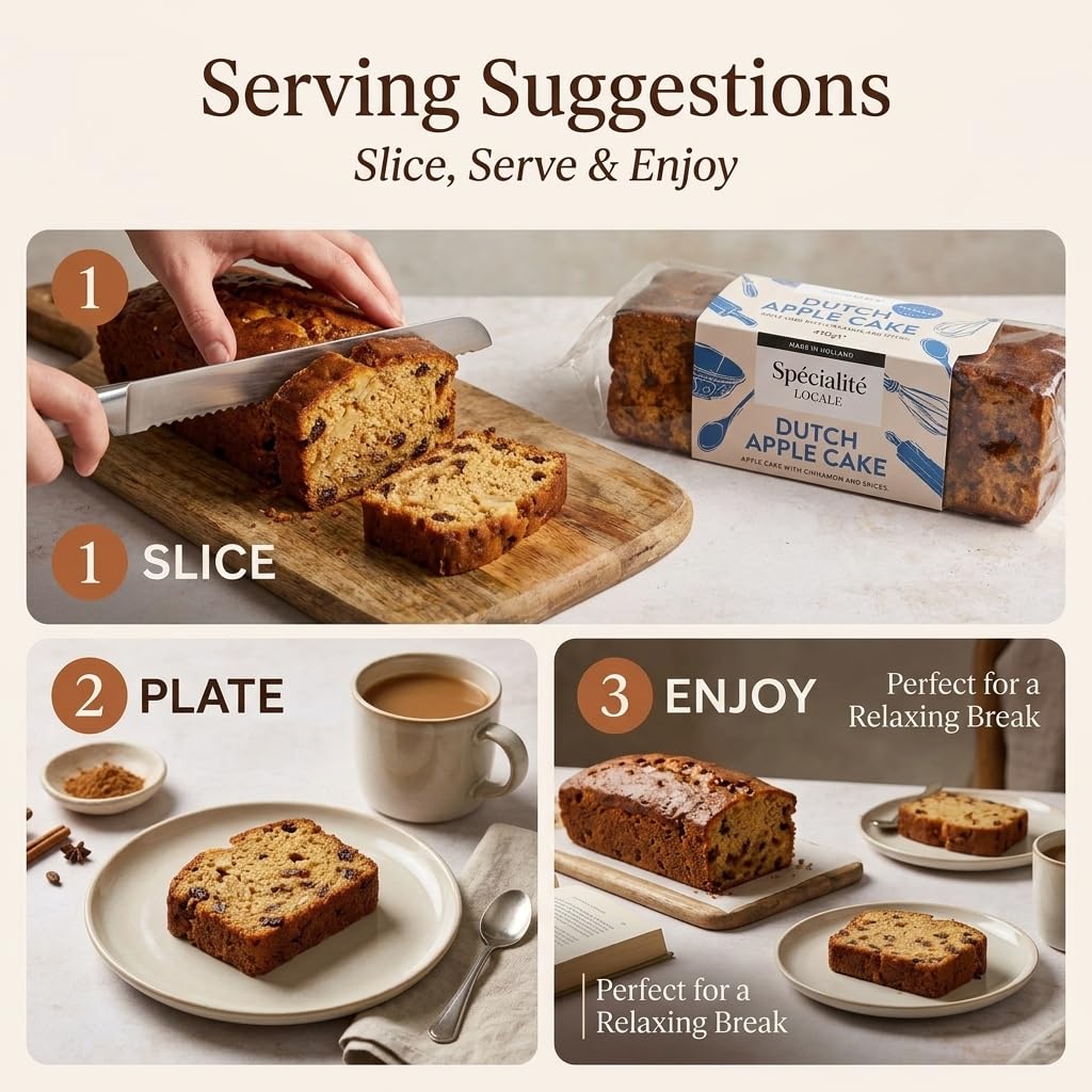 Specialite Locale Dutch Apple Loaf Cake - Egg & Dairy Free | Vegan | Low Fat | 450g 5