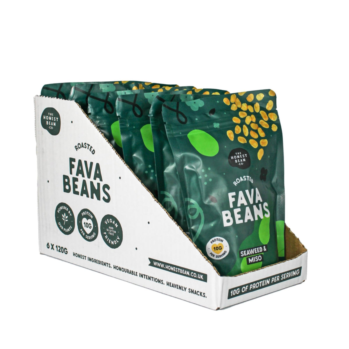 The Honest Bean Co Roasted Fava Bean, Seaweed & Miso Snack - Plant Based, Sustainable Protein | 120g (6-Pack) 10
