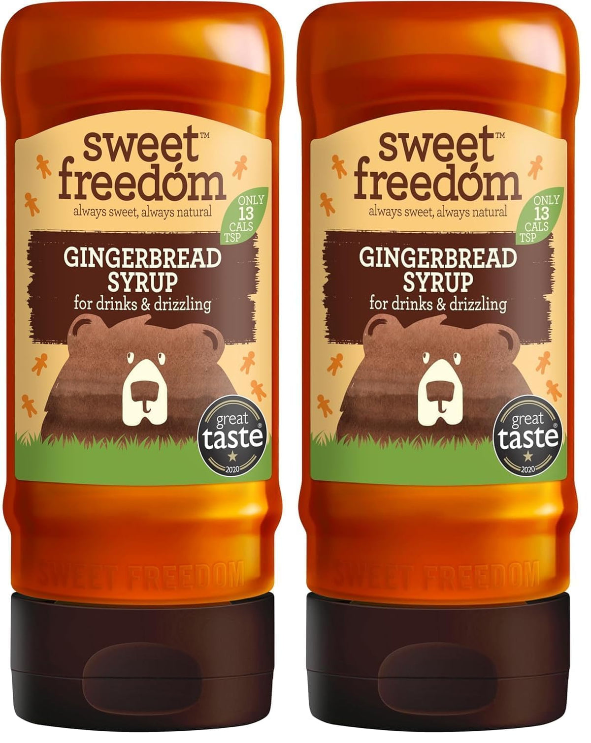 Sweet Freedom Gingerbread Syrup - 350g (Pack of 2) | Natural Fruit Sweetened