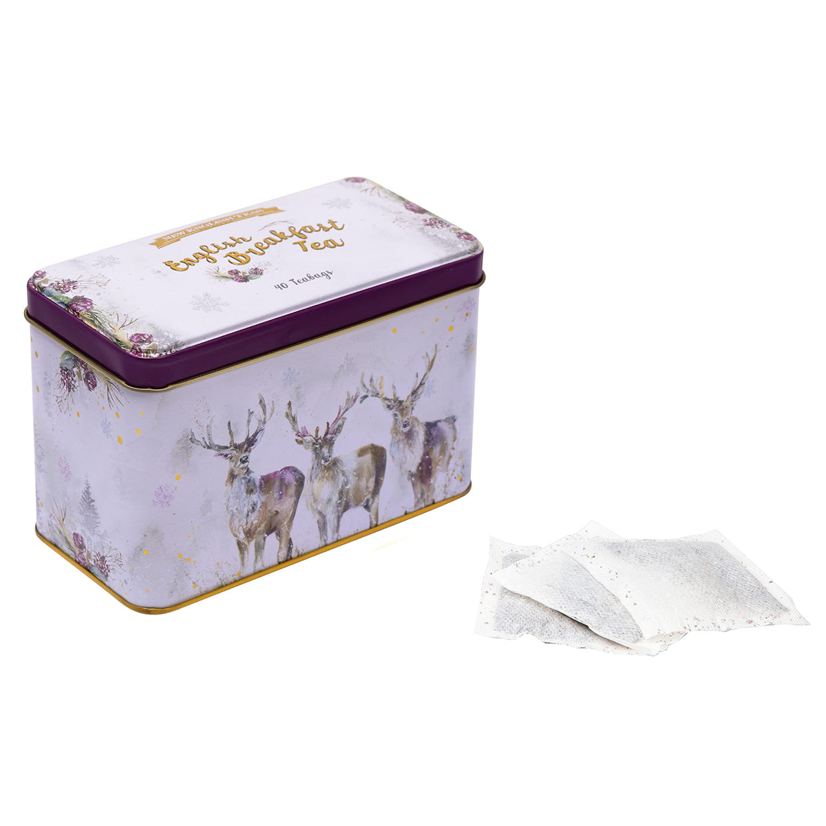 New English Teas Christmas Stag Tea Tin - 40 English Breakfast Teabags 4