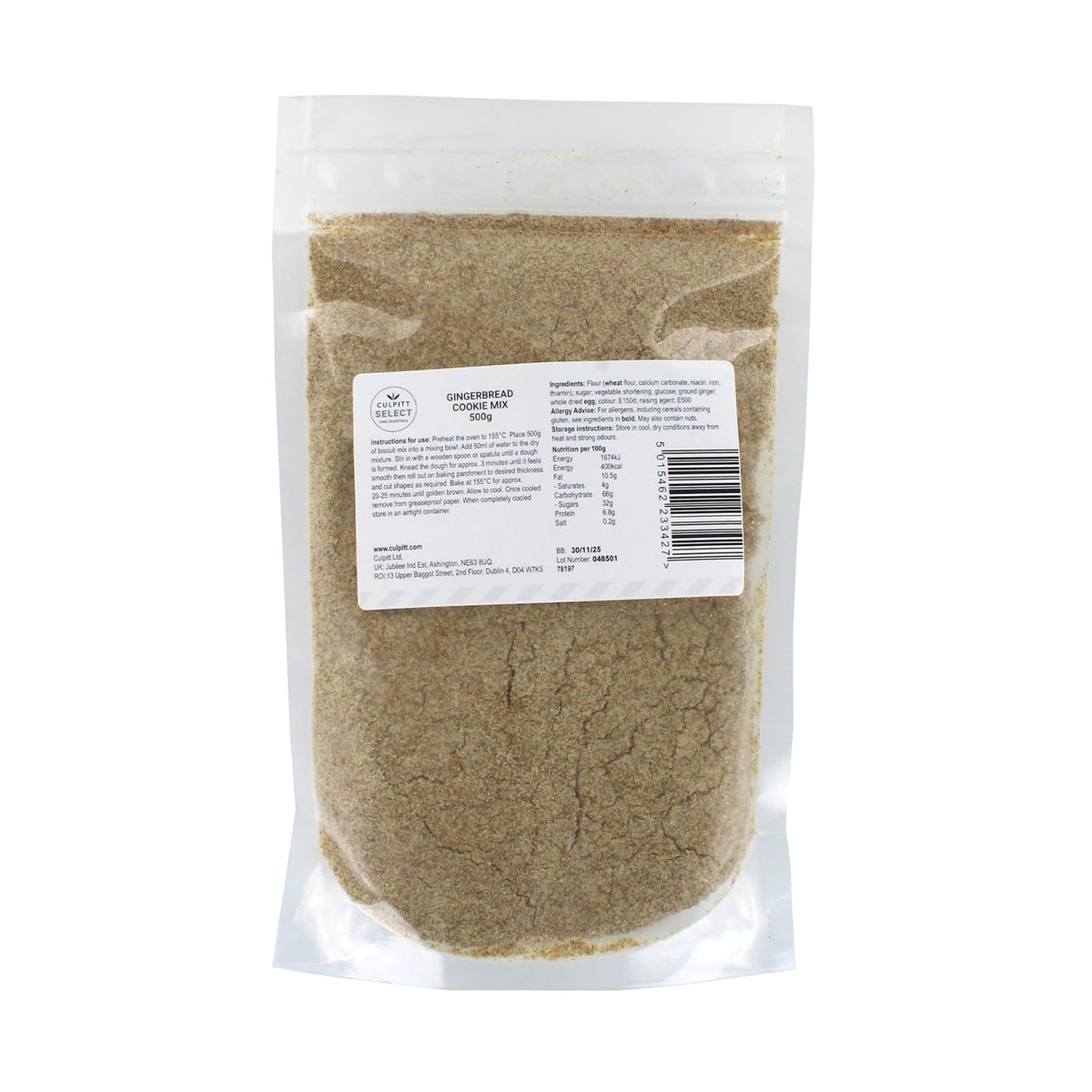 Culpitt Select Gingerbread Cookie Mix - 500g Bag | Makes 16 Cookies | Easy to Use