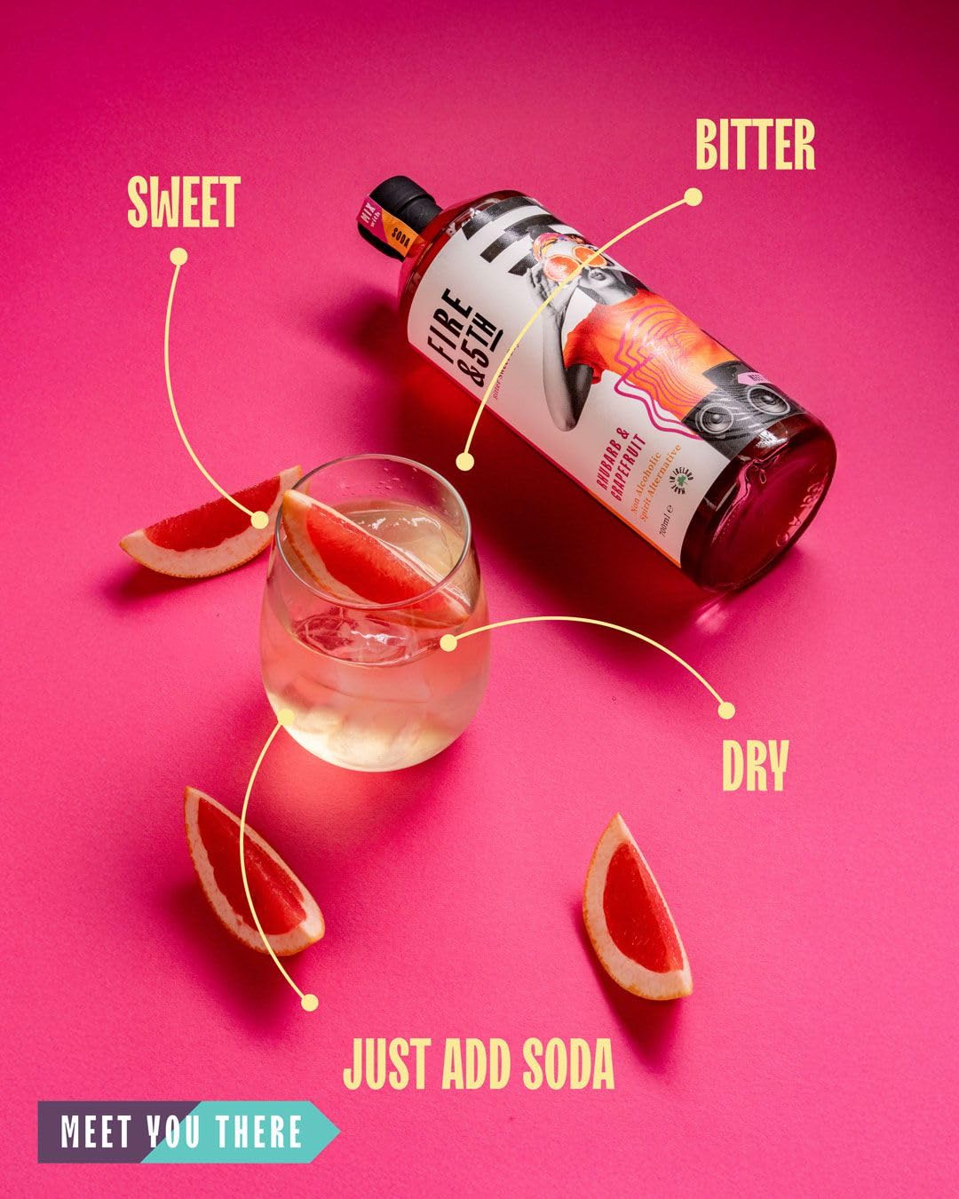 Fire & 5th Rhubarb & Grapefruit Alcohol-Free Spirit Alternative - 700ml 5