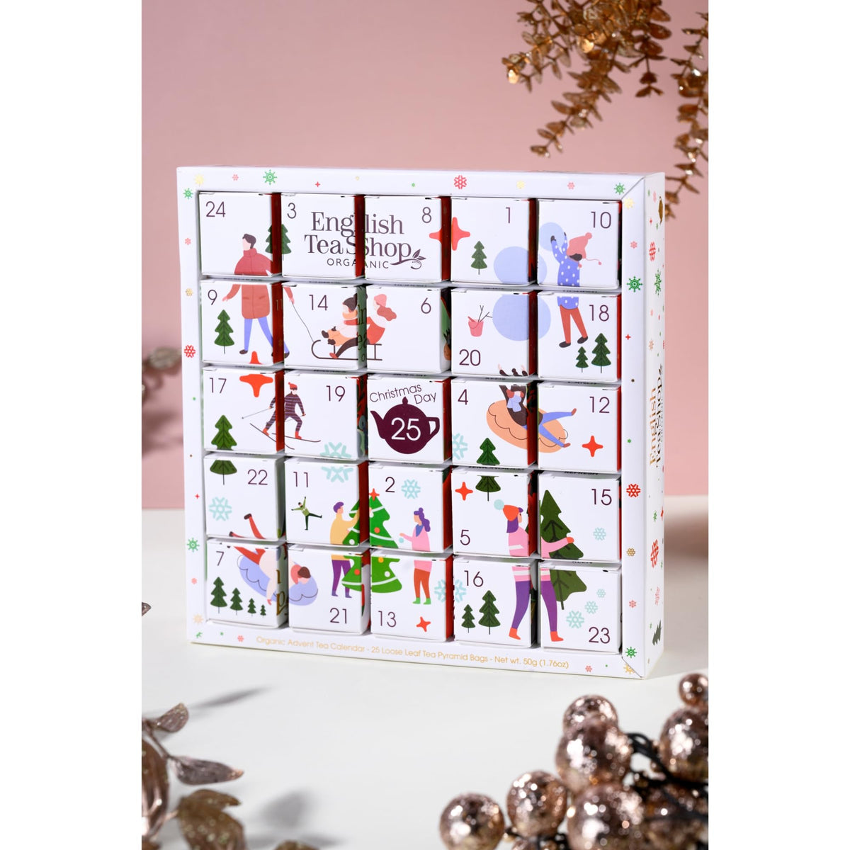 English Tea Shop Organic White Ornaments Advent Calendar - 25 Count 4