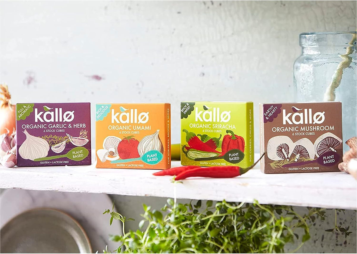 Kallo Organic Garlic & Herb Stock Cubes - 90 Cubes | Gluten-Free, Vegan | 990g 5