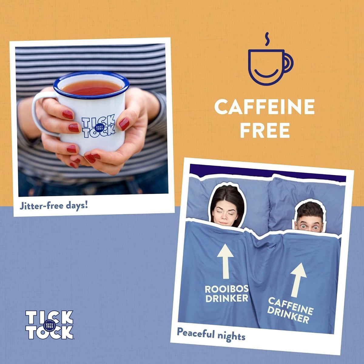 Tick Tock Rooibos Tea Selection Box - 160 Teabags | 4 Flavours | Caffeine Free